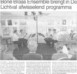 BoneBrass in de Lichtval te Vledder bij Jaap en Joke Koster