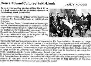Sweel Cultureel met Pur Sang en BoneBrass o.l.v. Reinier Wakelkamp